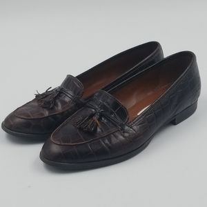 Etienne Aigner Faux Croc Embossed Leather Loafer